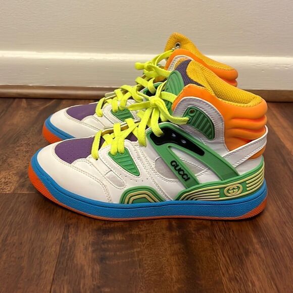 GUCCI Basket Sneaker in Multicolour Leather Effect Women’s EU 39/US 9 - Picture 1 of 9